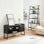 Möbelset Storfjord 2-tlg. 1x Leiterregal, 1x TV Schrank [en.casa] *87446830*