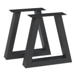 Set 2 picioare masă Greiling 40x40 cm din oțel negru pentru mobilier DIY