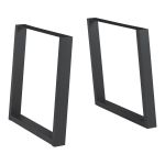 Set 2 picioare metalice pentru masă 72x75 cm negre, tip trapez