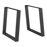 Set 2 picioare metalice pentru masă 72x75 cm negre, tip trapez