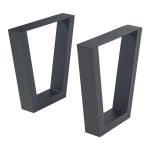 Set 2 picioare masă Lalling din oțel negru 43x25/40 cm