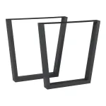 Set 2 picioare pentru masă Lalling, oțel negru 72x55/75 cm