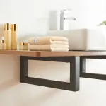 Set 2 console de perete Hawangen 40x20 cm din oțel negru