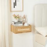 Wandregal Ljuredsø mit Schublade 40x30x16,5 cm Eiche [en.casa]