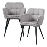 Esszimmerstuhl 2er Set Birmingham Grau [en.casa]