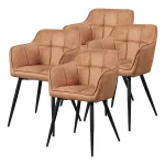 Set 4 scaune dining Birmingham maro cu cotiere, tapițate