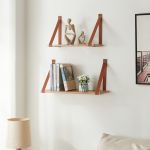 Set 2 rafturi de perete Utsira 48/60 x 20 x 30 cm, stejar maro
