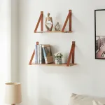 Set 2 rafturi de perete Utsira 48/60 x 20 x 30 cm, stejar maro