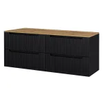 Dulap baie suspendat dublu Skelbolu 160 cm, negru stejar