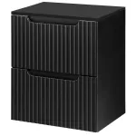 Dulap baie suspendat Skelbolu 50 cm, negru, cu 2 sertare Softclose