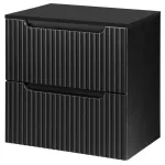Dulap baie suspendat Skelbolu 60 cm, negru, cu 2 sertare