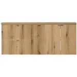 Dulap dublu suspendat pentru lavoar 140 cm, 3 uși și 2 sertare, stejar