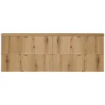 Dulap dublu suspendat pentru lavoar Skelbolu 160 cm, stejar