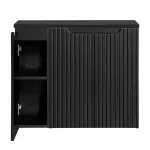 Masca lavoar baie suspendata Skelbolu, 3 usi, 80x60x40 cm, neagra