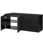 Dulap baie suspendat pentru lavoar dublu Skelbolu, 160 cm, negru