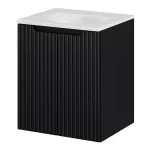 Masca lavoar suspendată 50 cm neagră cu chiuvetă ceramică Skelbolu