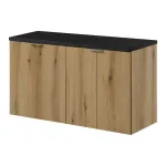 Dulap baie suspendat Skelbolu 100x60x40 cm, stejar și negru
