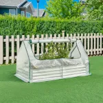 Strat înălțat cu seră Balsorano 186x96x98 cm, alb, [en.casa]