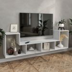 Set mobilier modular TV pentru living Hustersurd, 2 piese, alb