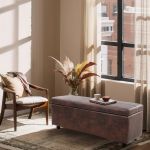 Bancheta cu spatiu de depozitare Bukit, maro, 118x37x43 cm