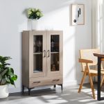 Vitrinenschrank Søndersø 70x31x115 cm Sonoma-Eichenoptik [en.casa]