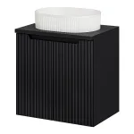 Masca lavoar suspendata 60 cm neagra cu chiuveta ceramica Skelbolu
