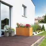 Jardinieră Vaargel 40x80x30 cm din oțel Corten, finisaj ruginiu