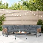 Set mobilier de grădină Karg, 4 piese, gri închis, aspect ratan