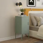 Noptieră metalică Hausjärvi cu ușă și cheie, verde mentă, 82x35x35 cm