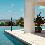 Duș solar de grădină 215 cm cu rezervor 9 L, negru [casa.pro]