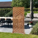 Paravan de grădină Basciano din oțel Corten 180x90 cm, aspect rugină decorativă