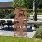 Paravan despărțitor Bernalda 180x90 cm din oțel corten, aspect ruginiu