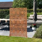 Paravan decorativ de grădină din oțel Corten 180x120 cm, aspect rugină