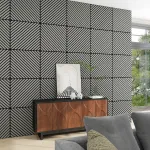 Set 4 panouri acustice decorative Vang 60x60 cm, stejar și gri deschis