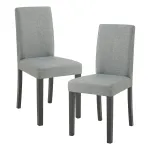 Set 2 scaune dining Hamburg tapițate, gri deschis, [en.casa]