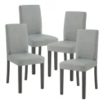 Set 4 scaune dining Hamburg tapițate, gri deschis, [en.casa]