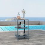 Raft exterior Bolognano cu 3 polite, metal, gri inchis/argintiu