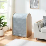 Dulap cu ușă rulou Kavlinge 80x60x40 cm, bambus și gri