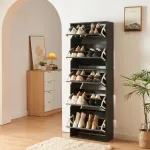 Pantofar Lund cu 5 clapete cu oglindă, negru, pentru 20 perechi