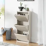 Pantofar metalic Sokndal cu 3 clapete, alb piper, 6 perechi