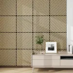 Set 12 panouri acustice decorative Vang 60x60 cm, stejar deschis