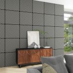 Akustik-Wandpaneel 12er Set Vang diagonal 60x60 cm Eichenoptik, hellgrau [NEU.HOLZ]