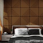 Akustik-Wandpaneel 12er Set Vang diagonal 60x60 cm Teakoptik [NEU.HOLZ]