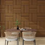Set 16 panouri acustice decorative Vang 60x60 cm, finisaj teak