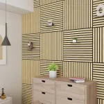 Set 8 panouri acustice de perete 3D Vang 60x60 cm, stejar deschis