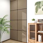 Akustik-Wandpaneel 8er Set Vang diagonal 60x60 cm Walnussoptik, hell [NEU.HOLZ]