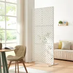 Paravan despărțitor Kekan din oțel alb 200x100x50 cm