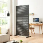 Paravan despărțitor metalic Trolu, negru, 200x100x50 cm, [casa.pro]