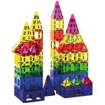 Set de constructie din cuburi magnetice educative pentru copii 120 de piese, multicolor Household NewTrend