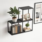 Wandregal Nostened 3er Set Schwarz [en.casa]